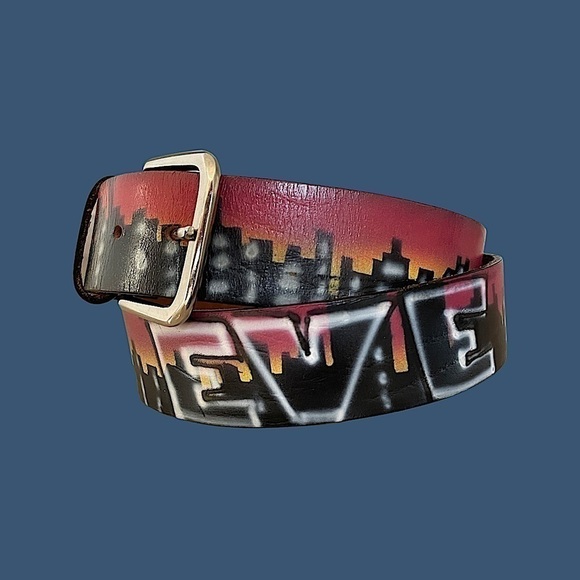 ?genuine Leather Airbrushed Belt. main image 3